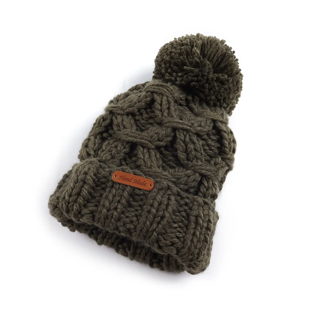 Skullies Beanies зимняя женская шапка теплая вязаная теплая шапка теплая шерстяная шапка для отдыха модные утолщенные зимние шапки - Цвет: Армейский зеленый