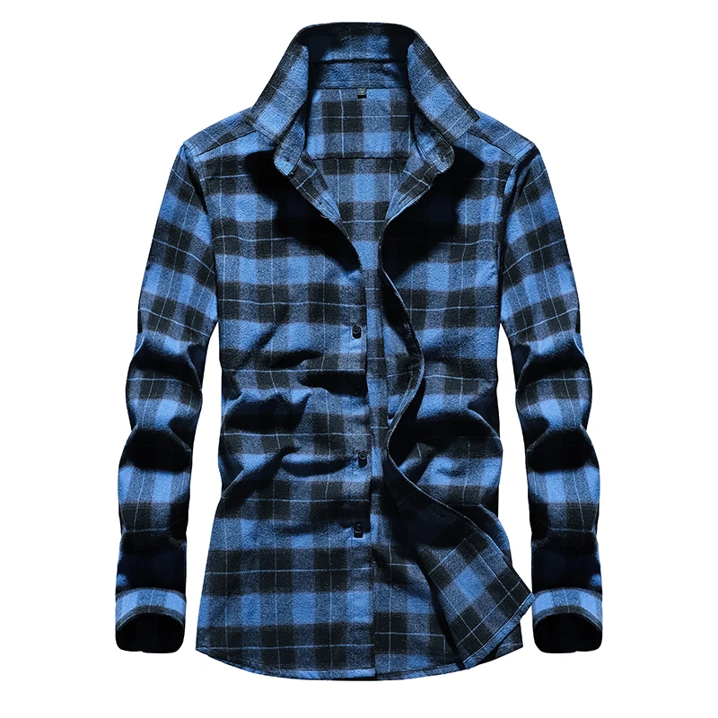 

Pure Cotton Flannel Men's Long Sleeved Plaid Shirt Autumn Men's Brand Casual Long-sleeved Shirt Soft and Comfortable Men's Shirt