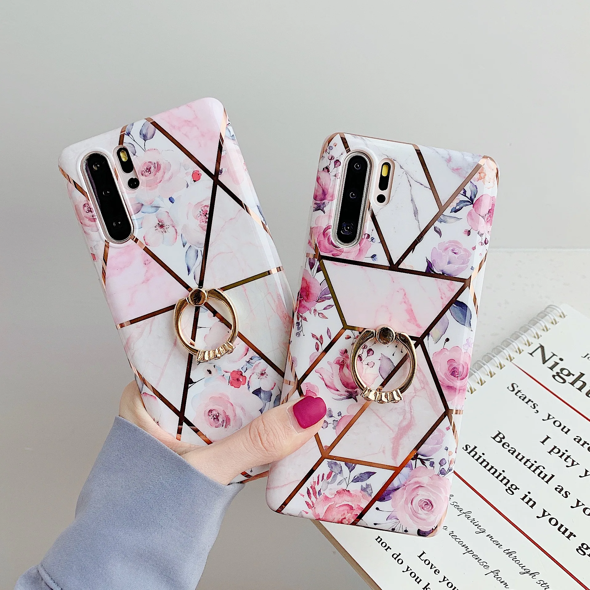 

BotexBling Floral Ring holder stand phone case for huawei P30 case P40 pro P20 lite mate20 lite mate30 pro P40lite mate20pro