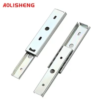 aolisheng keyboard drawer two sections cold rolled steel silver color ball bearing slide rail furniture hardware