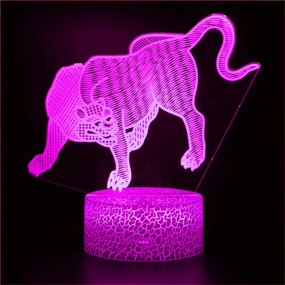 

Фантомная Трехмерная 3D голографическая африканская дикая животная гепарда абстрактная светящаяся кукла ПВХ модель для спальни игрушка по...