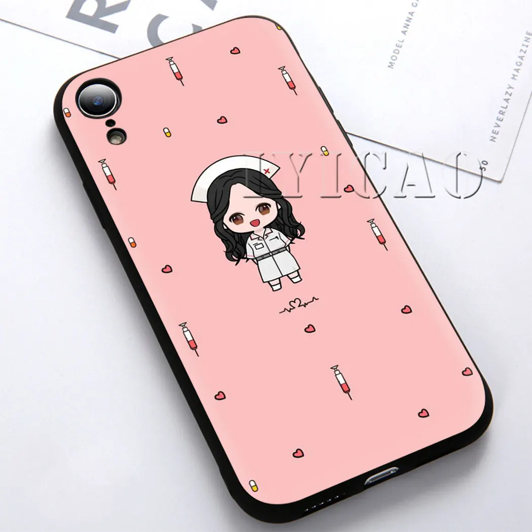 IYICAO Nurse Medical Medicine Soft Silicone Phone for iPhone X XS XR Max 6 6s 7 8 Plus 5 5s SE 10 11 pro max Cover |