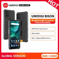 UMIDIGI BISON 2021 Android 6 8GB 128GB IP68 IP69K Waterproof Rugged Phone NFC Smartphone 48MP Matrix Quad Camera FHD  Display