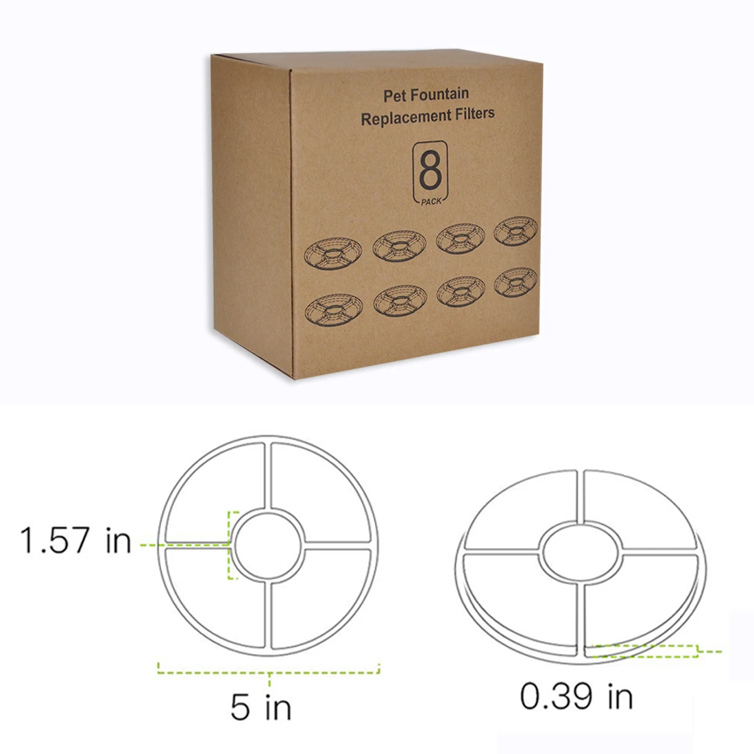 

Filter for Cat Water Fountain Pet Dispenser Filter Replacement Activated Carbon Filter for Cat Drinker DogFeeder Pet Accessories