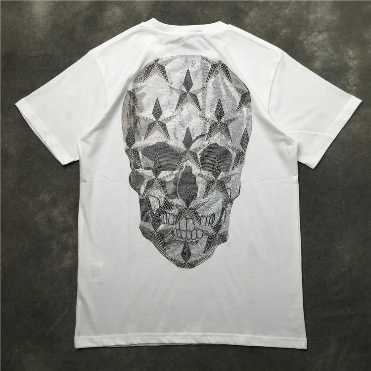 

2020 New Men Novelty diamond Back Skull Head T Shirts T-Shirt Hip Hop Skateboard Street Cotton T-Shirts Tee Top kenye S-XXL #K38