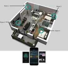 A50 мини домашний WiFi и Bluetooth Hi-Fi стерео Класс D Цифровой мультирум усилитель с Spotify Airplay эквалайзер бесплатное приложение