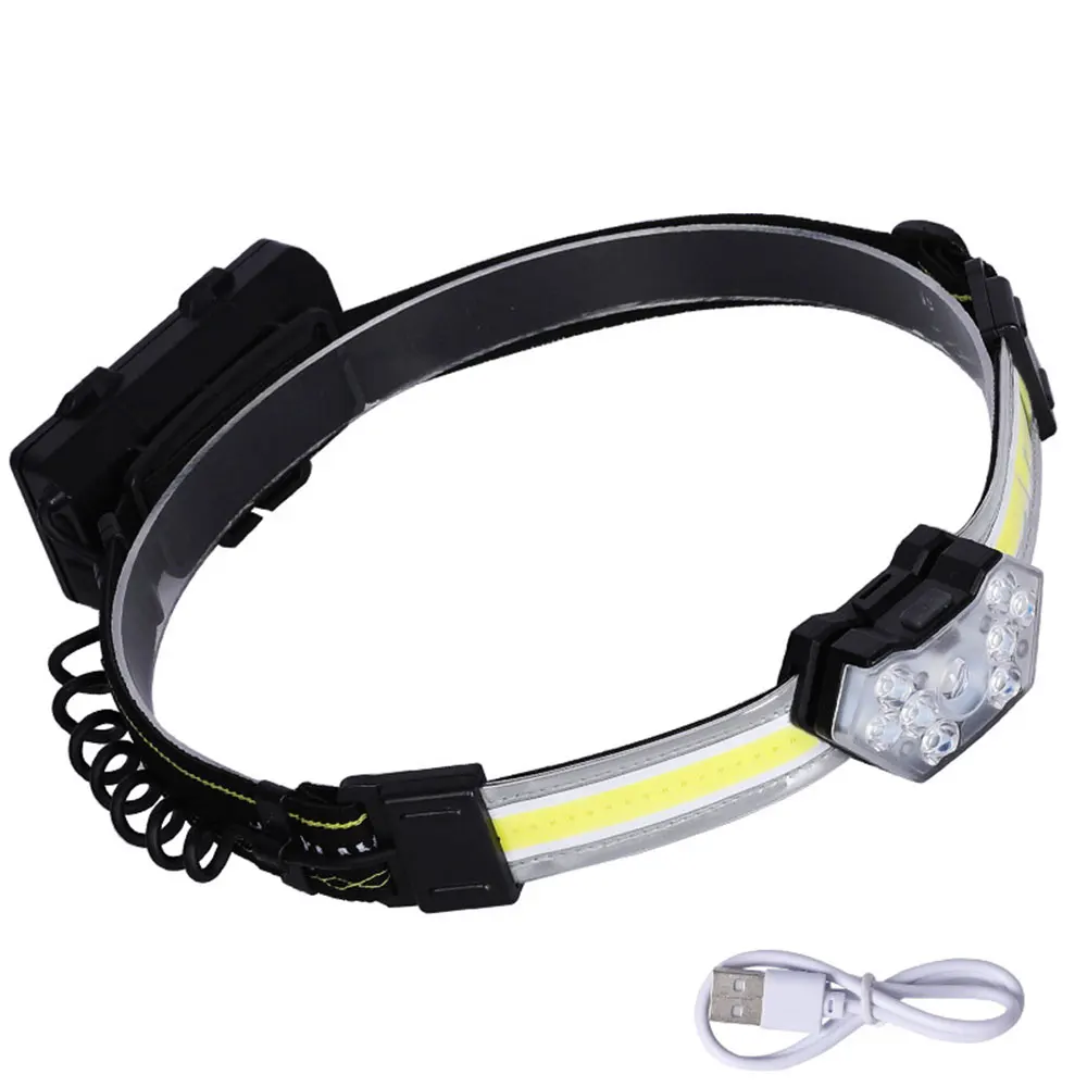 

LED Strip Headlamp 5-Mode Waterproof Rechargeable USB Head Torch For Outdoor Cycling Camping Fishing Charging