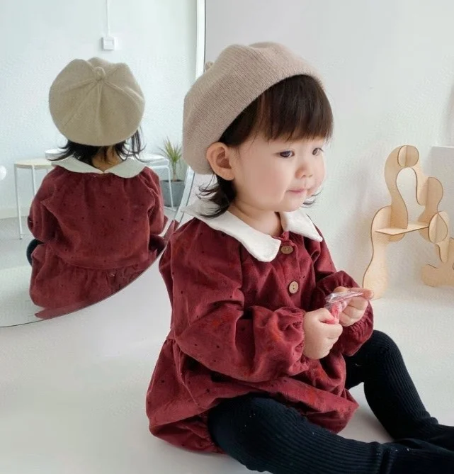 Baby Rompers 2020 New Winter WAWA Bran Infant Girls Dress Roupas Bebes Long Sleeve Boys Newborn Kids Clothing Cotton Jumpsuits | Мать и