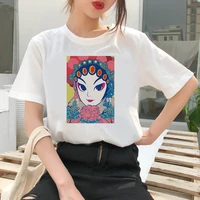 vintage mujer t shirt graphic tees tops acial makeup in beijing opera tshirts women funny t shirt o neck t shirt