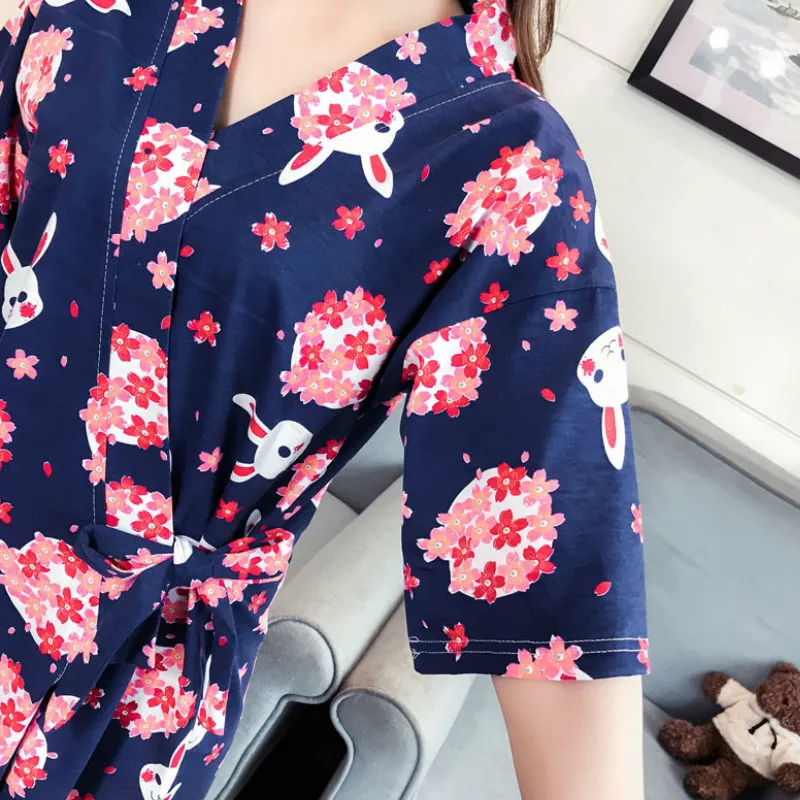 Халат женский в японском стиле весенняя одежда для сна милая Домашняя из хлопка с