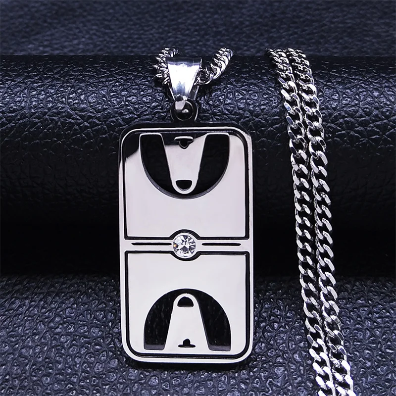 

Crystal Stainless Steel Basketball Court Sports Necklace Women Black Color Hip Hop Necklaces Jewelry chaine collier NXH336S06