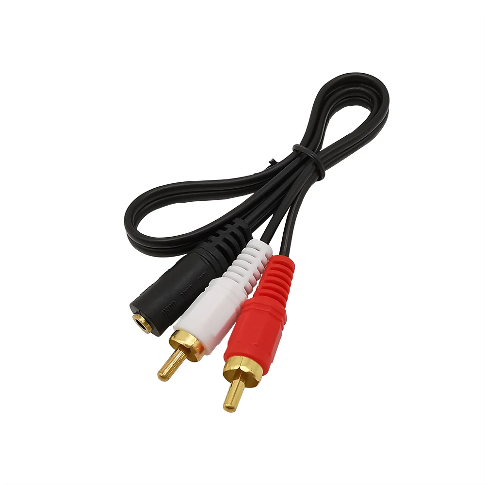 3 шт. 5 мм Женский 2X RCA стерео штекер Jack разъем адаптера кабеля двойной кабель