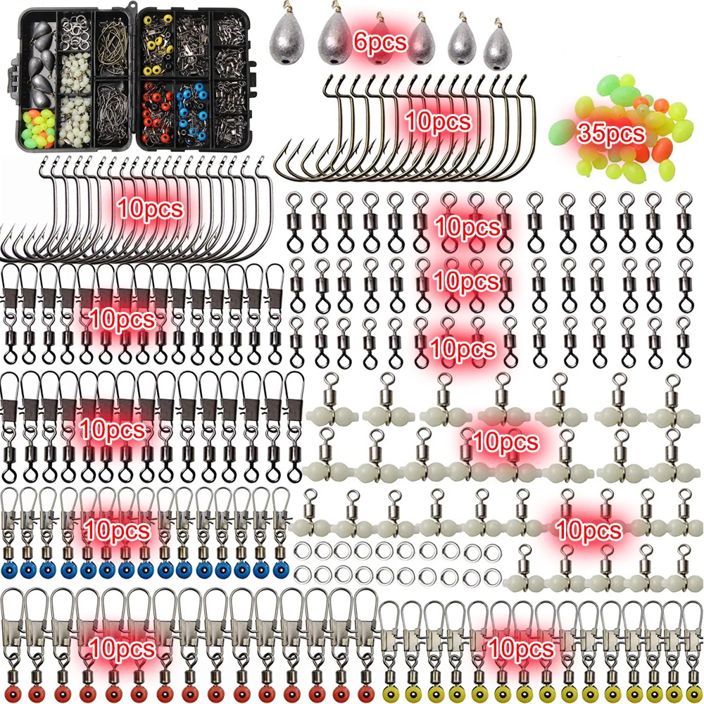 177 шт. рыболовные крючки с соединителями космические бобы снасти для карпа набор