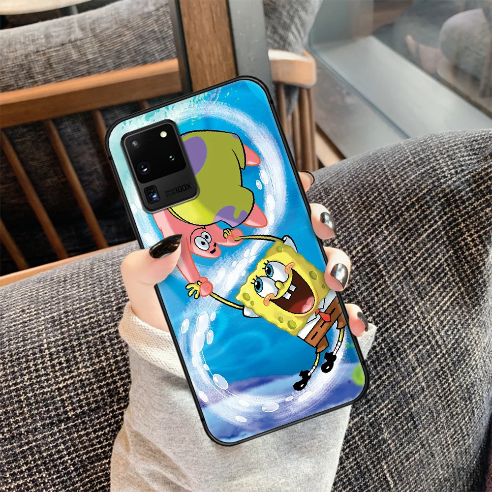 

Spongebobo Cute Cartoon Phone Case Cover Hull For Samsung Galaxy S 7 8 9 10 e 20 FE edge uitra plus Note 9 10 20 black Cover
