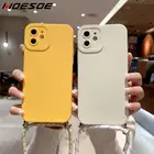 Силиконовый чехол с жидким ремешком для iPhone 13 Pro Max 12 11 Pro XS XR X 8 7 Plus