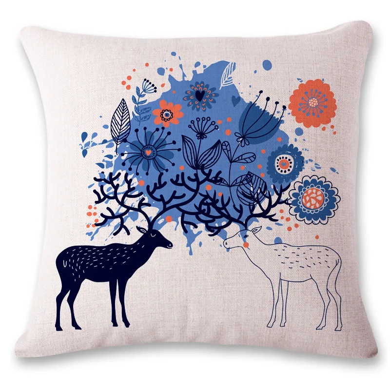 Новая 12 видов стилей льняная Минималистичная наволочка с животным рисунком