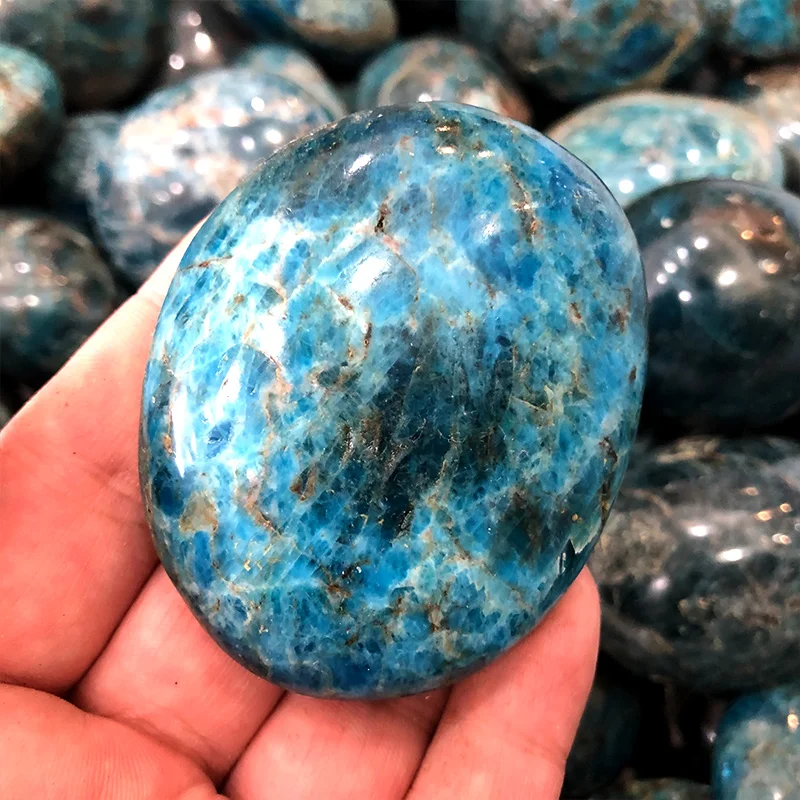 1 шт. оптовая продажа редкие Природные Синий Апатит кристально гладкая