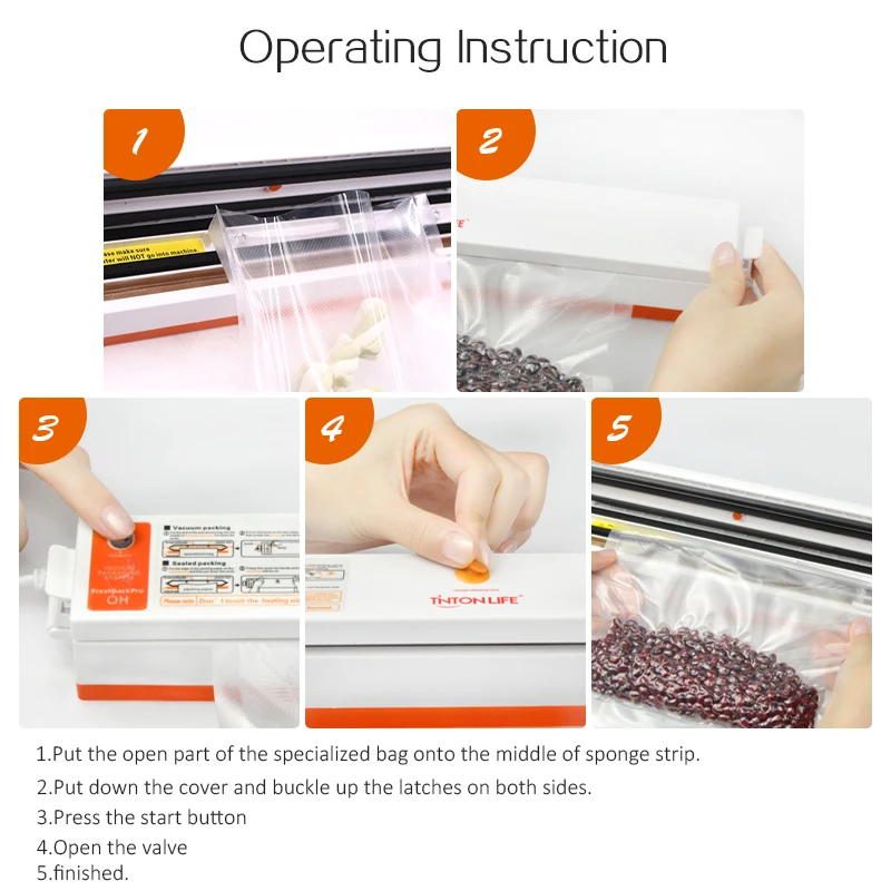 

Vacuum Sealer Packaging Machine 220V/110V Household Food Vacuum Sealer Film Sealer Vacuum Packer Including