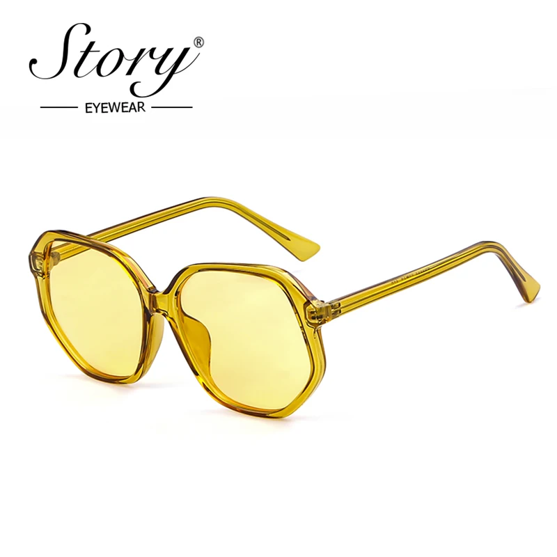 История Карамельный цвет солнцезащитные очки в стиле ретро Брендовая