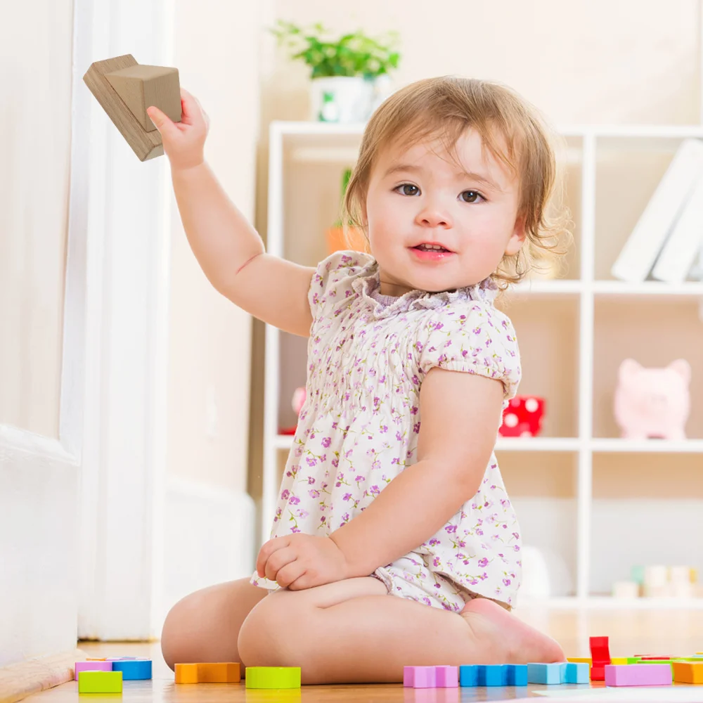 

1 Set Wooden Building Blocks Baby Stacking Block Enlightenment Plaything