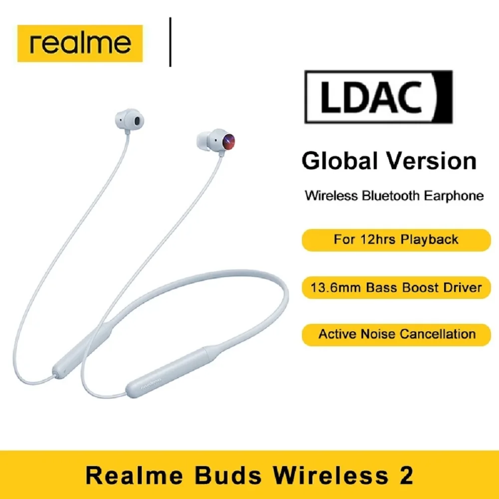 Bluetooth-наушники Realme Buds Wireless 2 Hi-Res LDAC с активным шумоподавлением | Электроника