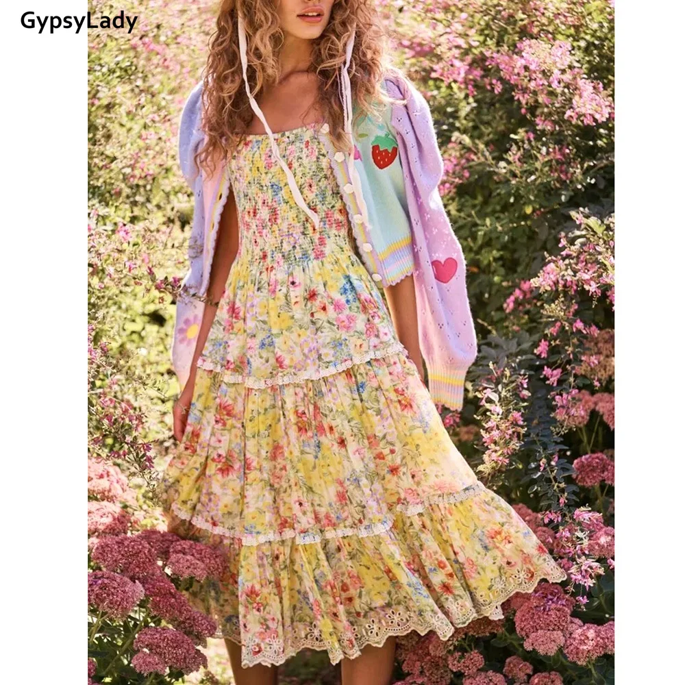 Платье-макси GypsyLady с цветочным принтом летние праздничные женские платья