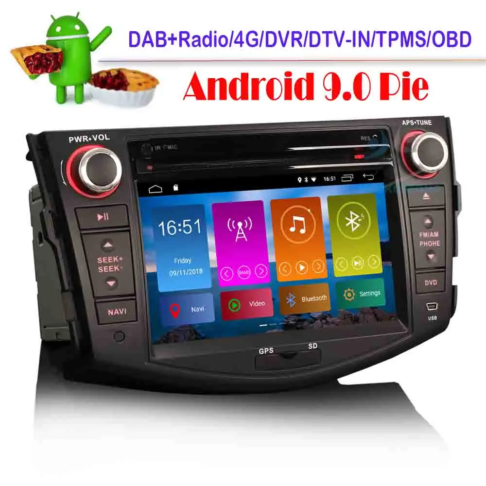 7 &quotAndroid 9 0 Авторадио для TOYOTA RAV4 Автомобильный GPS навигационный плеер радио Sat Nav DVD