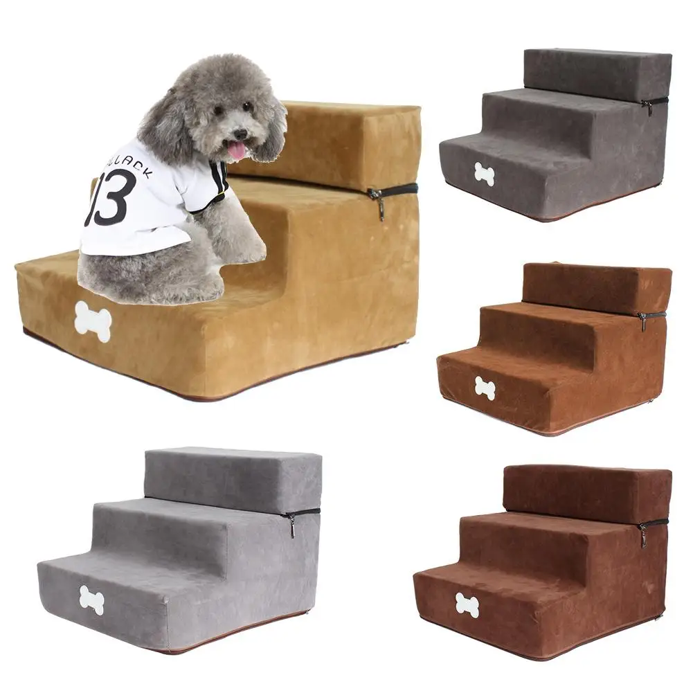 

Dog Stairs Pet 3 Steps Stairs Ladder For Small Pet Dog House Anti-slip Removable Dogs Bed Stairs Pet Supplies Sponge Steps Cat
