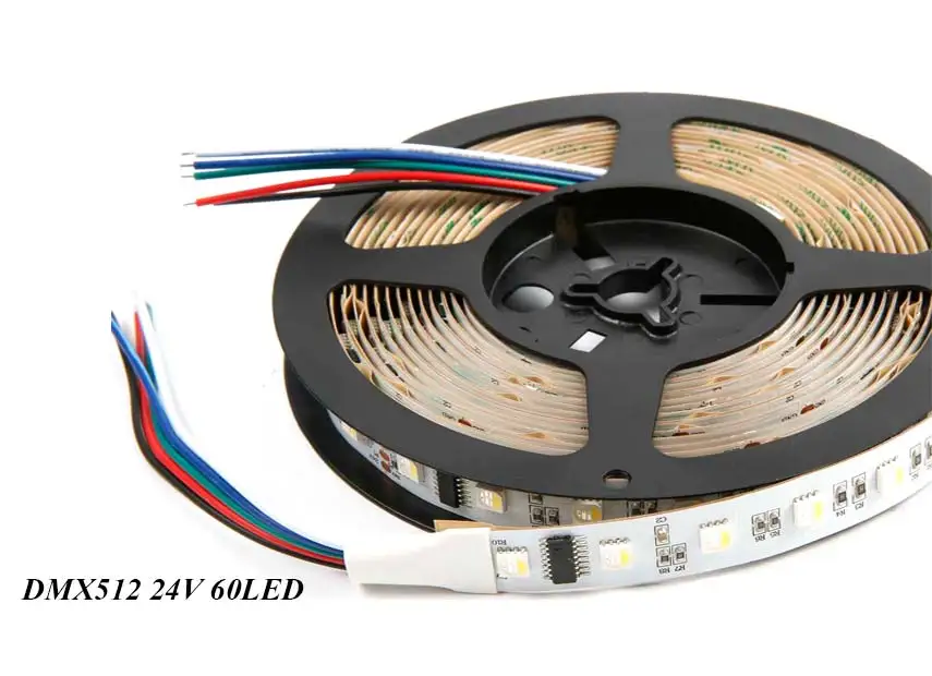 DMX512 24 В постоянного тока 60 светодиодный Дов/M/10Pixes RGBW Светодиодная лента UCS512 ная Белая печатная