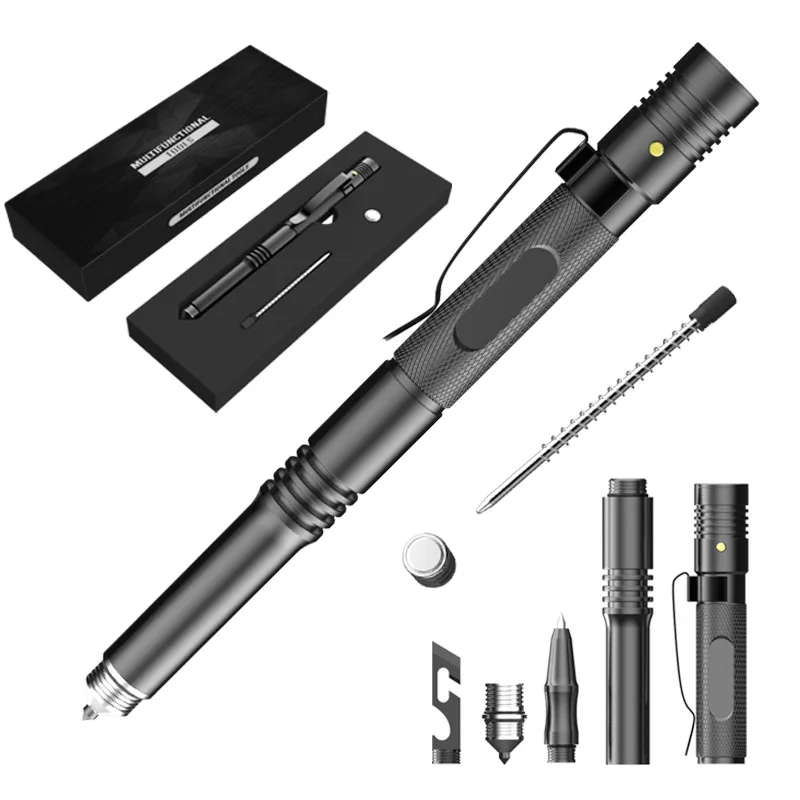 

Aluminum alloy multifunctional tactical pen Broken window cone EDC outdoor survival multifunctional tactical pen