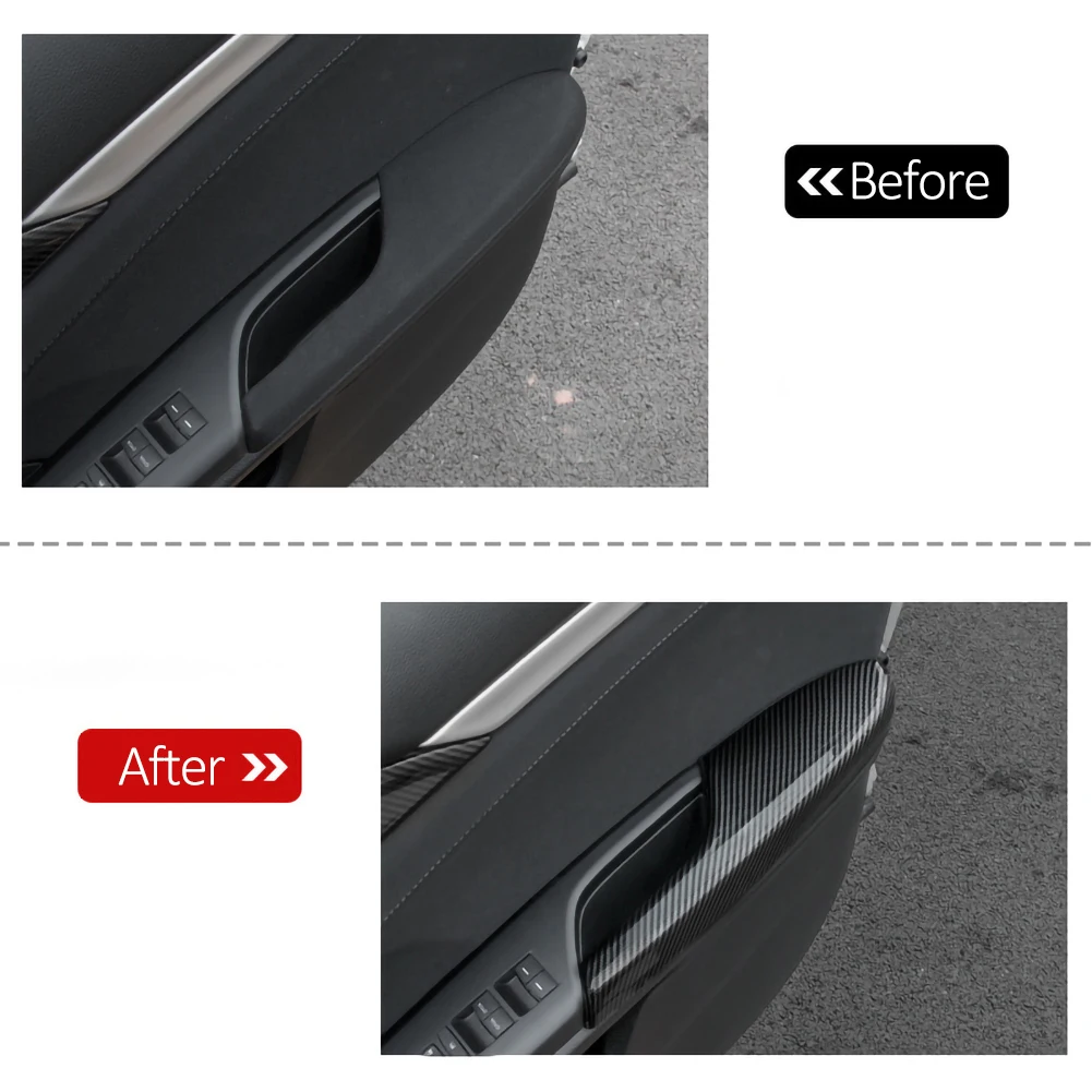 

Car Interior Door Bowl Decoration Frame Stickers for Honda Civic 2016-2020 Carbon Fiber Interior Door Armrest Panel Trim Cover