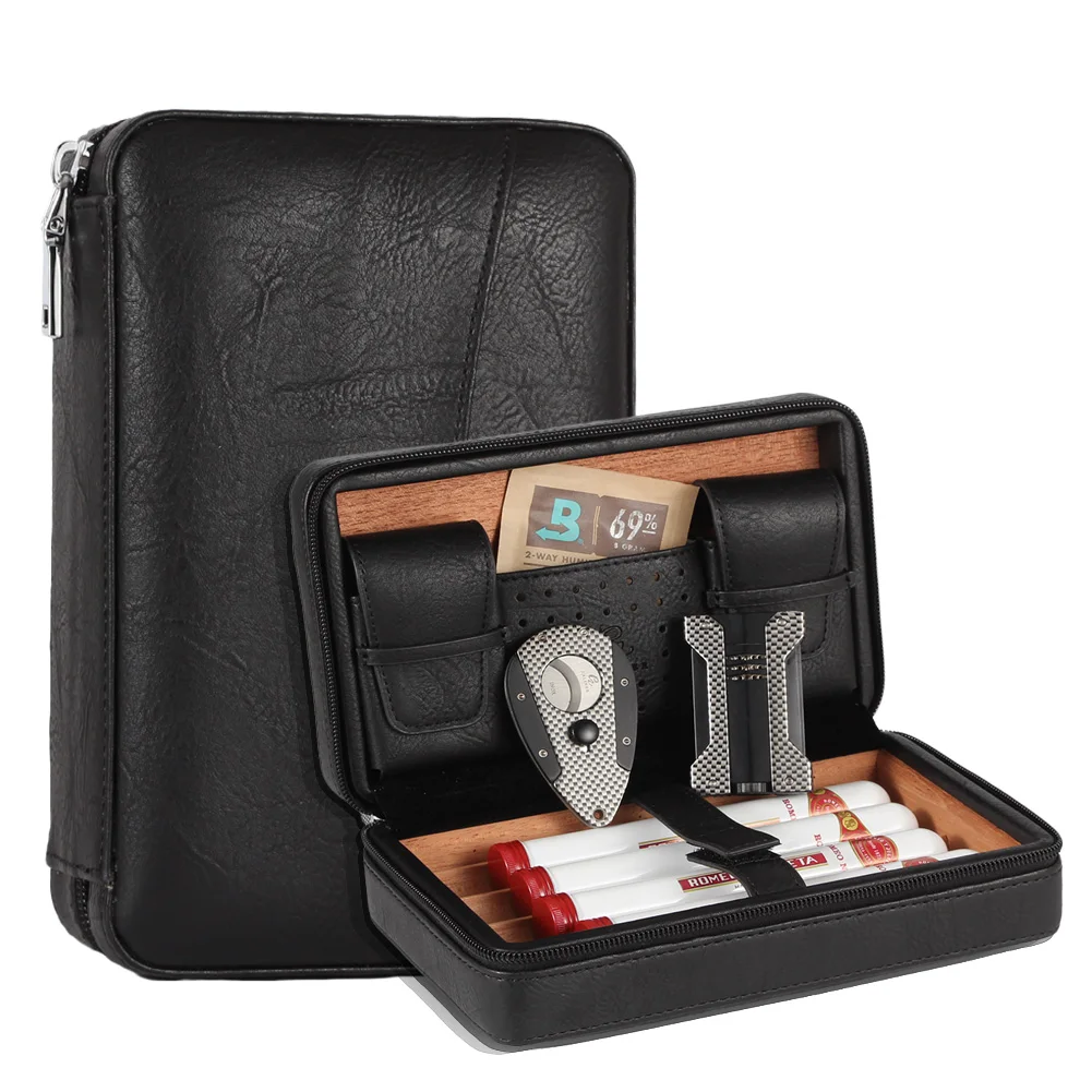 GALINER дорожный увлажнитель для сигар кожаный чехол Кедр Дерево хьюмидор коробка
