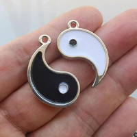 couple pendant set supernatural goth wicca gossip tai chi yin yang yinyang patch friendship couple enamel charms pendants couple