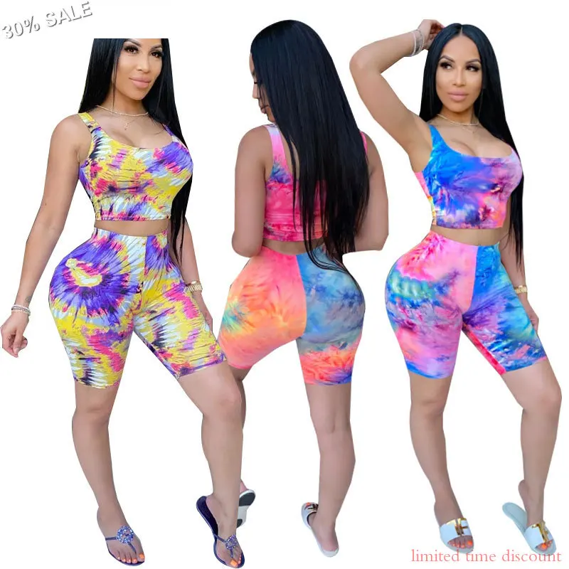 Комплект из двух предметов размера плюс летний комплект с принтом в виде