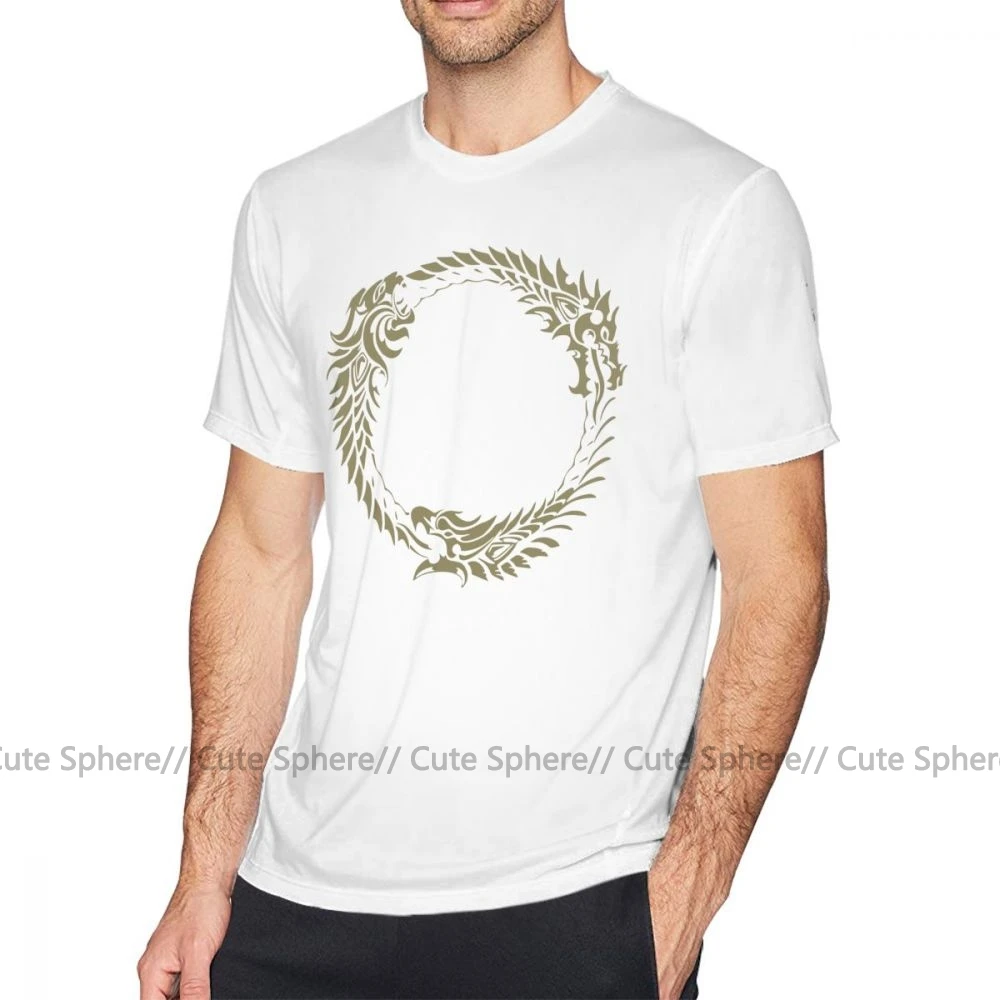 The Elder Scrolls T Shirt Elder Scrolls Online Merchandise T-Shirt Oversized Basic Tee Shirt Cotton Mens Short Sleeves Tshirt - Цвет: White