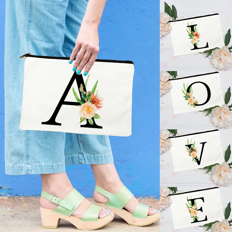 

Косметичка для подружки невесты, сумки для хранения туалетных принадлежностей с алфавитом для невесты, дорожный женский косметический чехол, Женский органайзер, кошелек, свадебные подарки