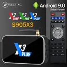 Приставка Смарт-ТВ Ugoos X3 plus, 1000 м, Android 9,0, Amlogic S905X3, 4 + 642,4ГГц