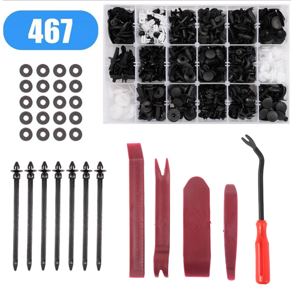 467 шт. авто крепежа кузова автомобиля Пластик пуш ап заклепки отделка крепежных