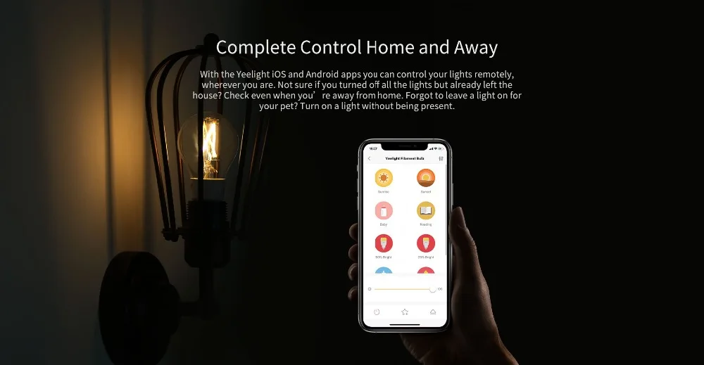 Xiaomi Yeelight умный светодиодный лампочка накаливания E27 Регулируемая яркость энергосберегающая умная лампочка управление через приложение Mijia Apple Homekit
