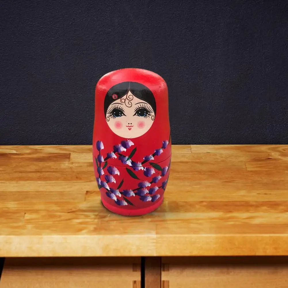 

5PCS/Set Russian Nesting Dolls Wooden Stacking Matryoshka Dolls Girl Russian Nesting Doll Matryoshka Home Decoration
