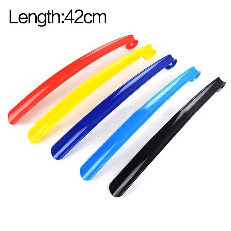 42cm Random Color 1 шт., 42 см, 58 см, простая в использовании обувь с пластиковыми ручками, обувь с роговыми артефактами, Pull Pumping, профессиональная женская и мужская обувь, Роговая ложка для обуви - Цвет: 42cm Random Color