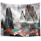 Китайский Ландшафтный туманный гобелен и гобелен для воды, украшение для дома