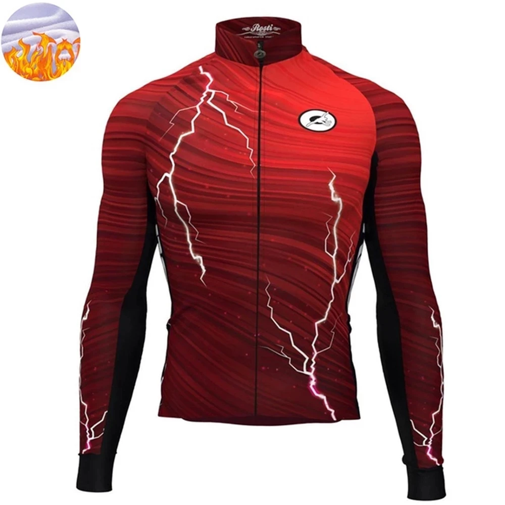 

Rosti Winter Cycling Wear Men's Cycling Jacket Mountain Bike Warm Shirt Outdoor Warm Fleece Clothes Maillot Ciclismo Hombre2021
