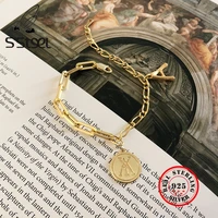 ssteel real 925 sterling silver bracelets for women letter a gold chain bracelet dijes de plata de ley 925 mujer luxury jewelry