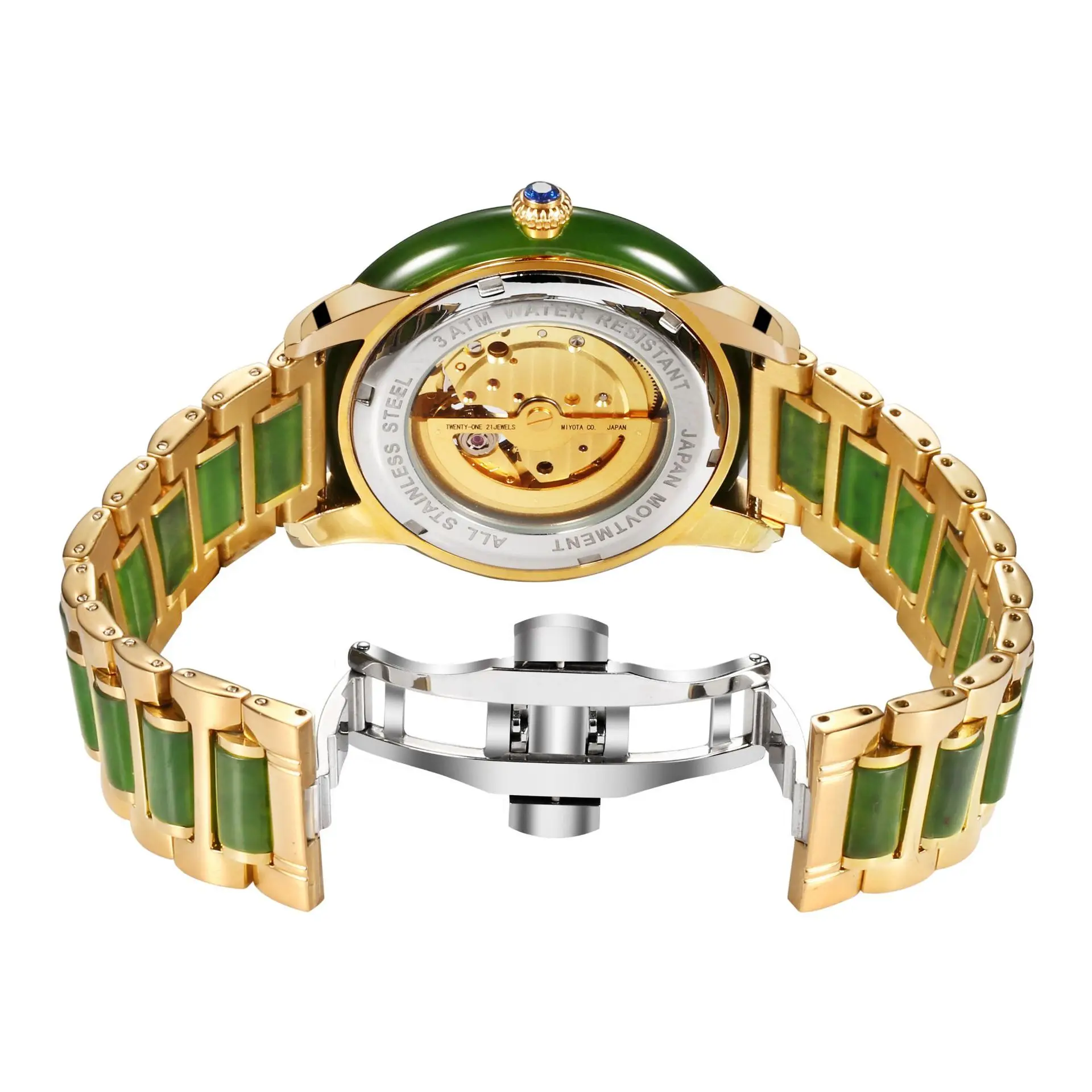 

NEW JADE WATCH LUXURY BRAND MEN WATCH AUTOMATIC HOLLOW OUT WOMEN WATCHES FASHION HOT PERSONALITY COUPLE CLOCK BUSINESS MAN CLOCK