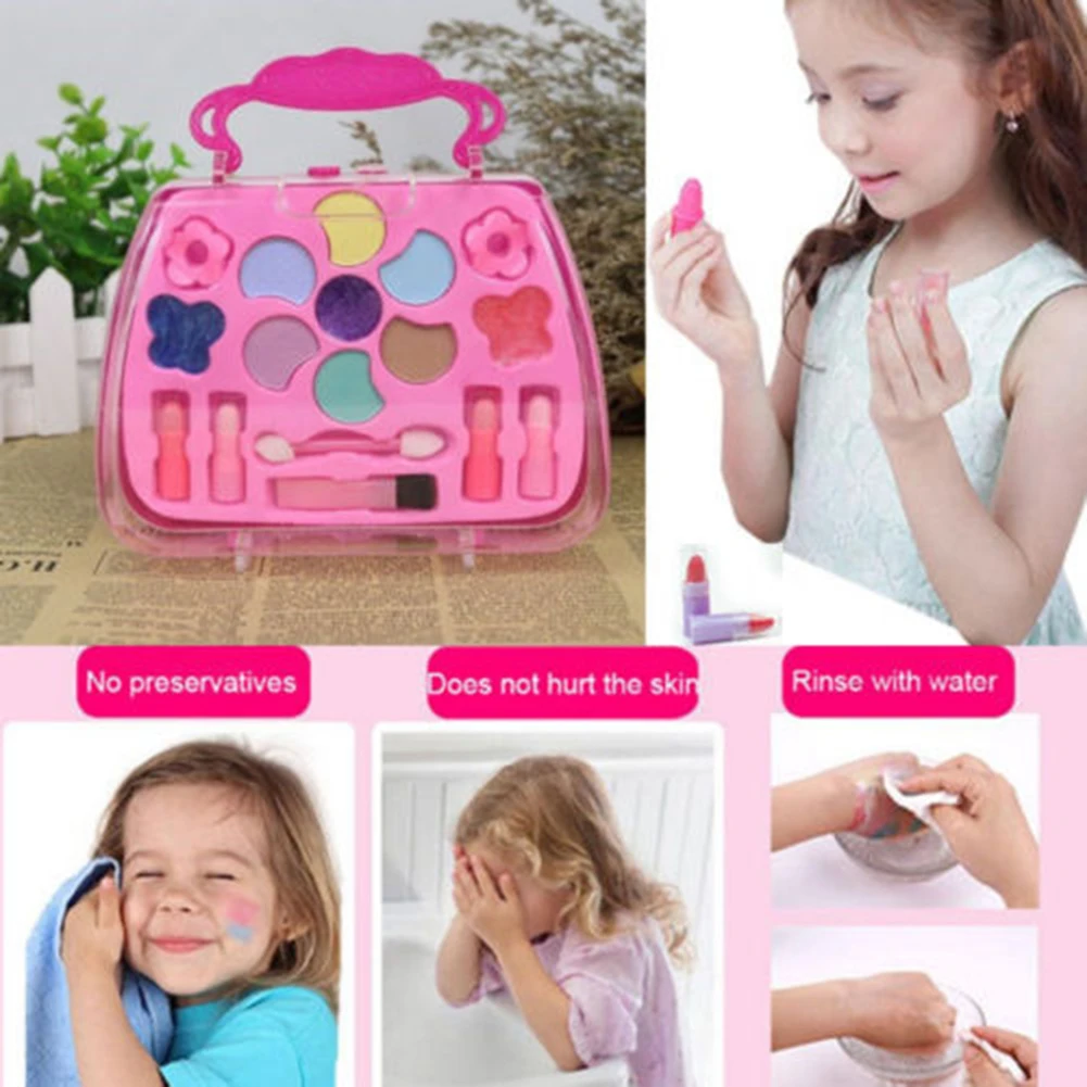 Детский набор для макияжа девочек экологически чистый косметический ролевых игр