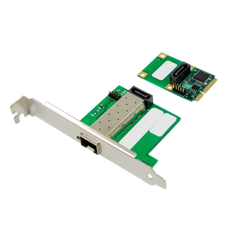 

MINI PCIe гигабитная волоконно-волоконная Серверная сетевая карта I210AS чип один оптический порт SFP волоконный LC адаптер