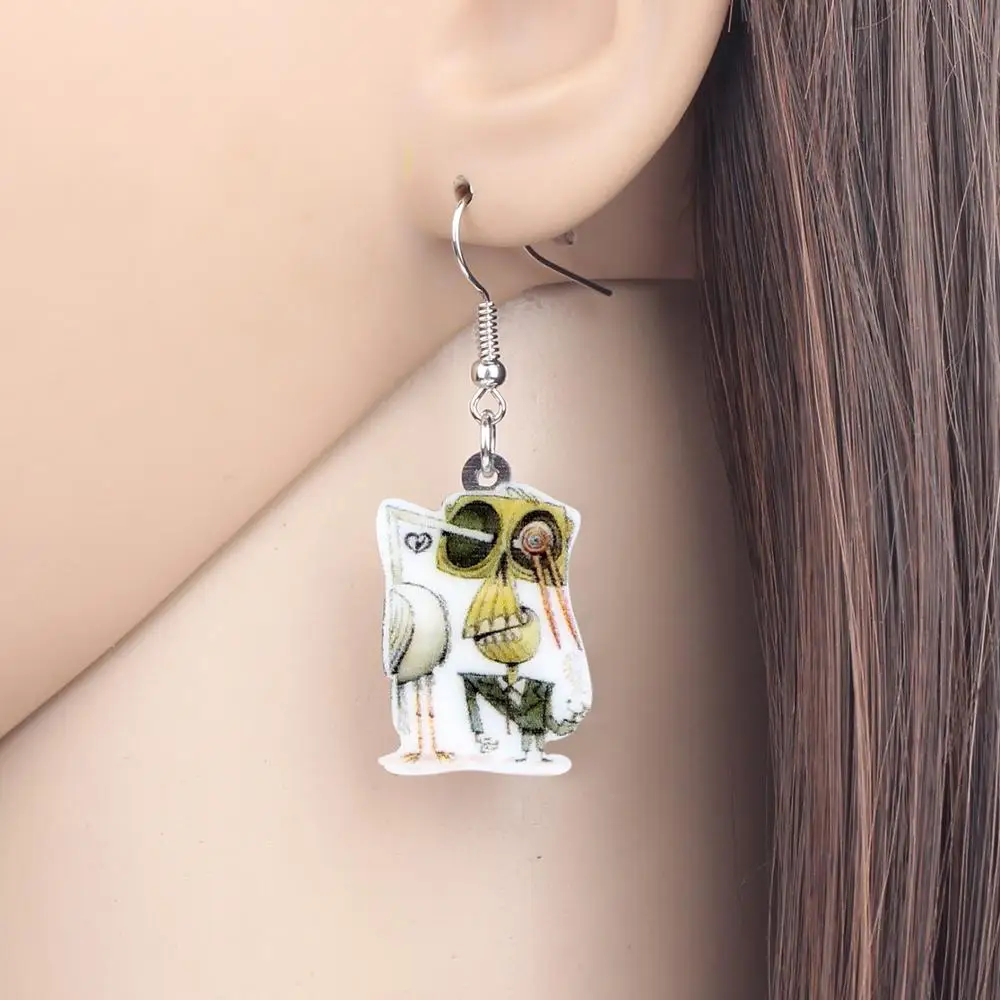 Акриловый мультяшный череп Bonsny для Хэллоуина скелет мужские украшения ювелирные