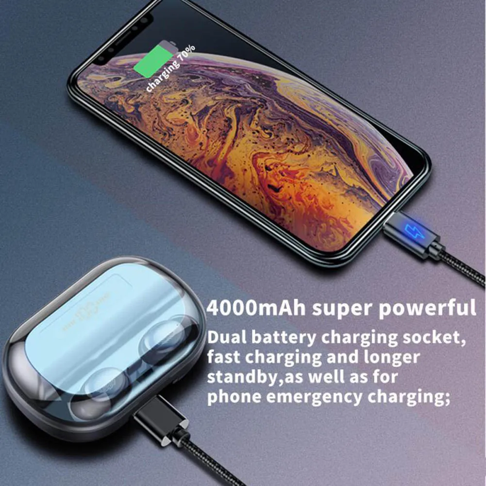V11 9D стерео наушники вкладыши TWS с 5 0 Bluetooth Беспроводной Водонепроницаемый