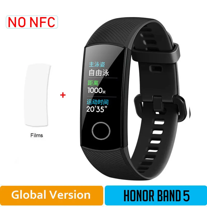 BlackGlobal5 add F Глобальная версия Honor Band 5 браслет с кислородом крови смарт-трекеры активности Bluetooth умный Браслет мониторинг сердечного ритма - Цвет: BlackGlobal5 add F